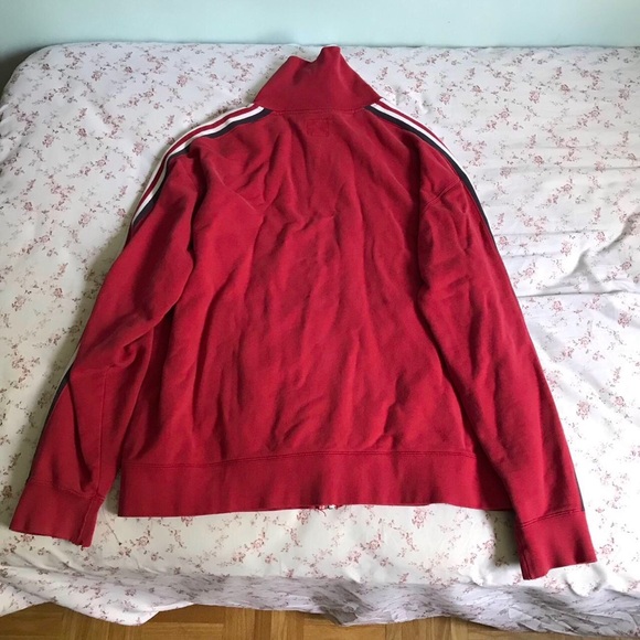 Red Roots zip up sweater with long neck collar - Picture 7 of 8